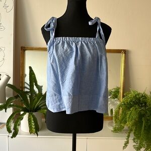 J Crew Blue Linen Cami XS